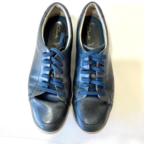 Clarks Men's Niven Life Oxford Navy Blue Leather Sneakers 12 - Picture 7 of 15